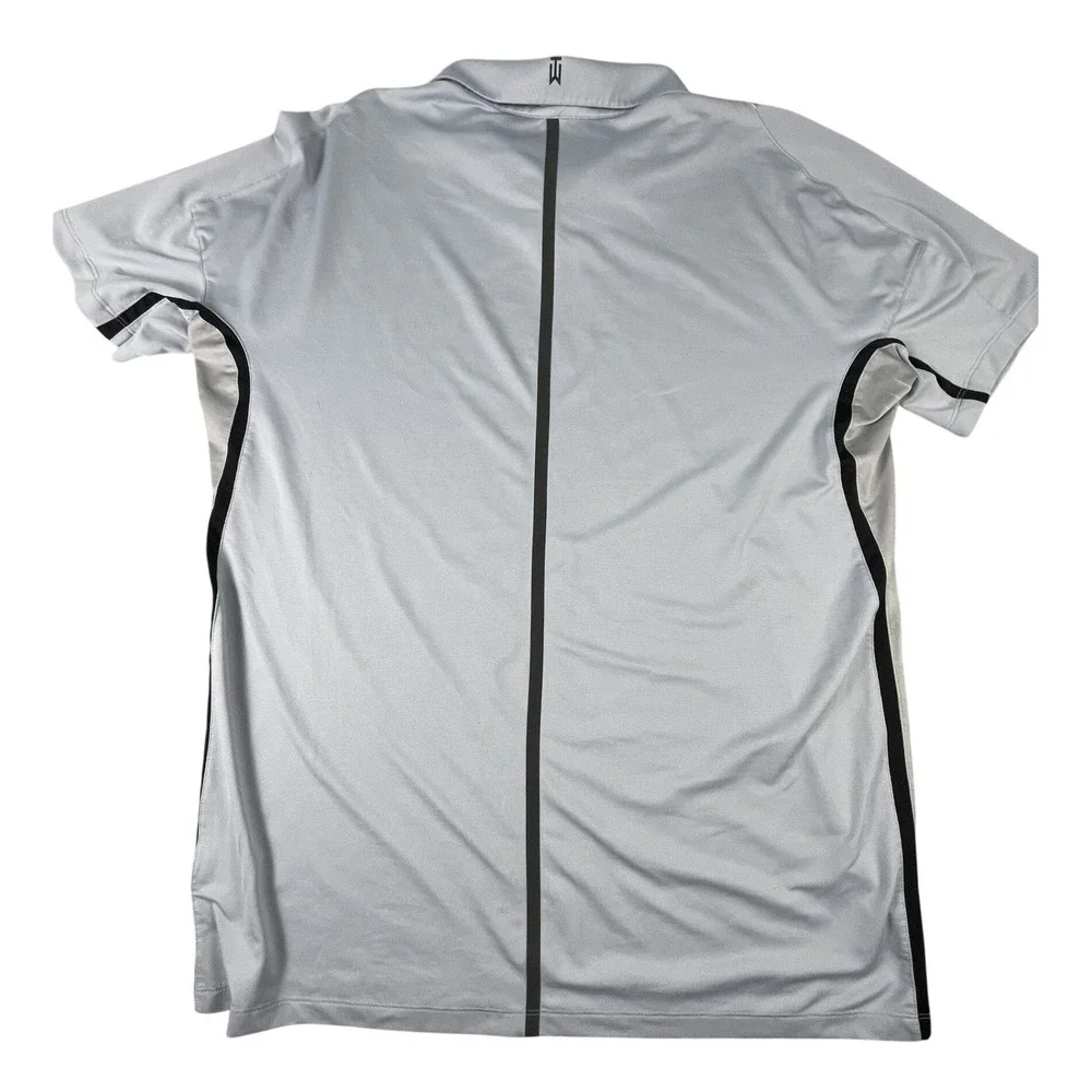 Nike Polo Mens L‎ Grey Tiger Woods Collection Dri-FIT Chevron Golf Shirt